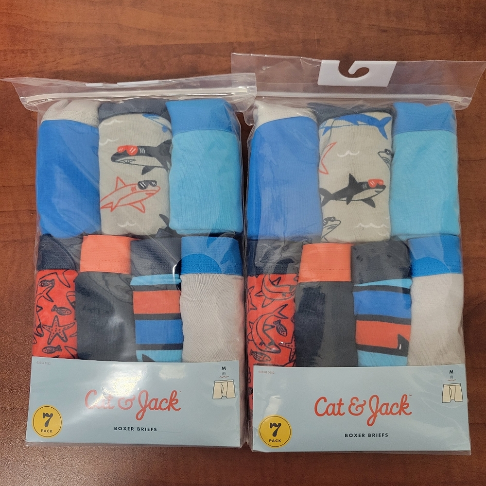 Cat & Jack Boys Boxer Briefs Size 8 2-packs Of 7 Nwt